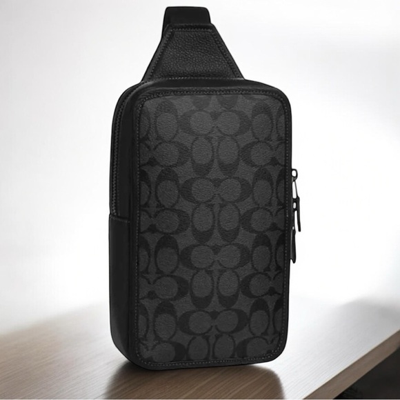 COACH SULLIVAN SHOULDER PACK  Dark Goth Signature Coated Canvas Leather … - Picture 16 of 16